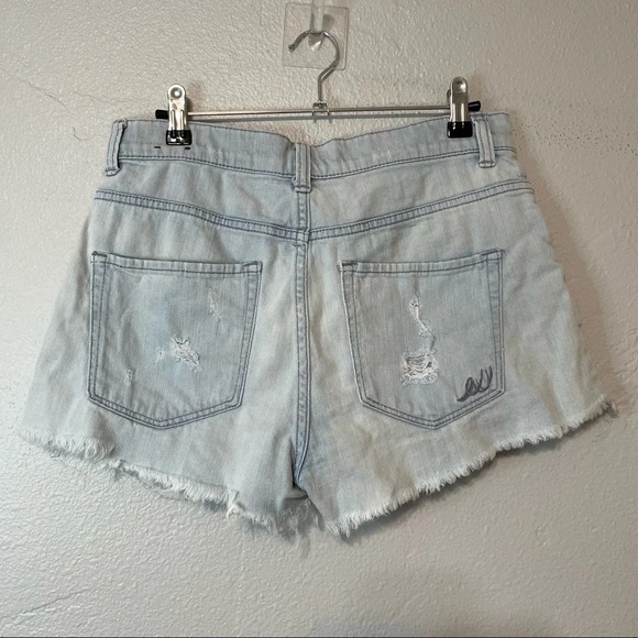 Express Jean Shorts Distressed Exposed Pockets - Picture 2 of 4
